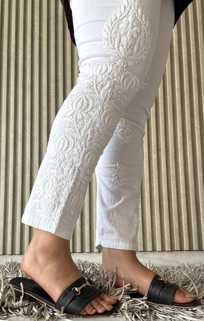 Dyed Dobby Cotton Chikankari Short Top & Heavy Embroidered Pant Combo