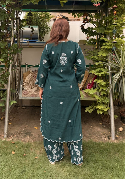 Beautiful Roman Silk Cutwork Palazzo Set