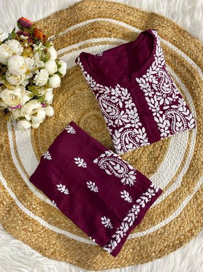 Reyon Set Colour Top Plazo