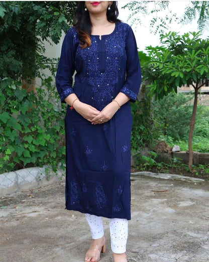Reyon Mukesh Work Kurti + Palazzo
