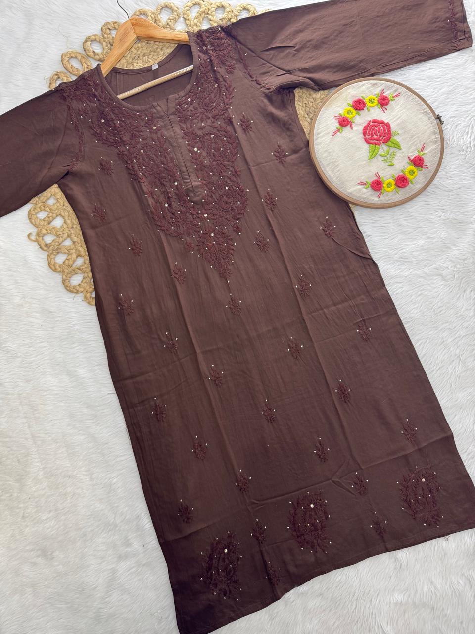 Reyon Mukesh Work Kurti + Palazzo