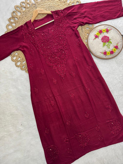 Reyon Mukesh Work Kurti + Palazzo