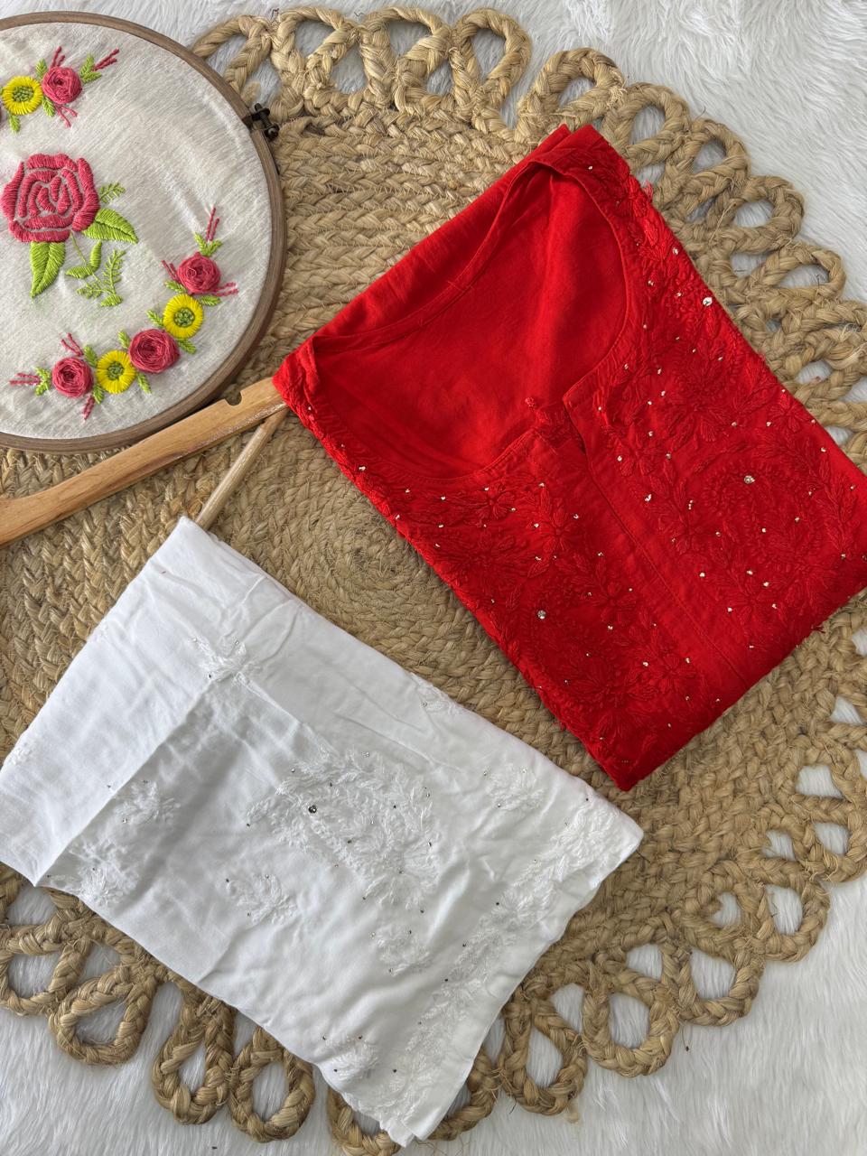 Reyon Mukesh Work Kurti + Palazzo