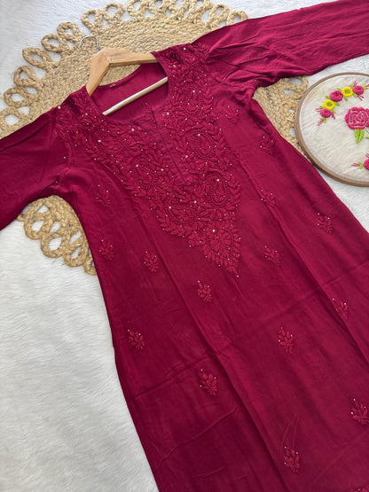 Reyon Mukesh Work Kurti + Palazzo