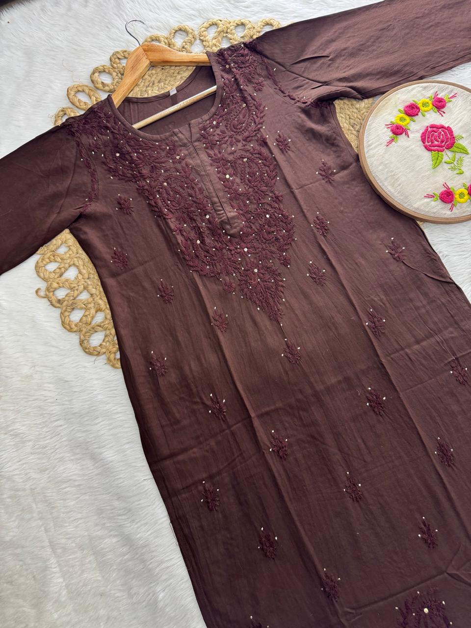 Reyon Mukesh Work Kurti + Palazzo