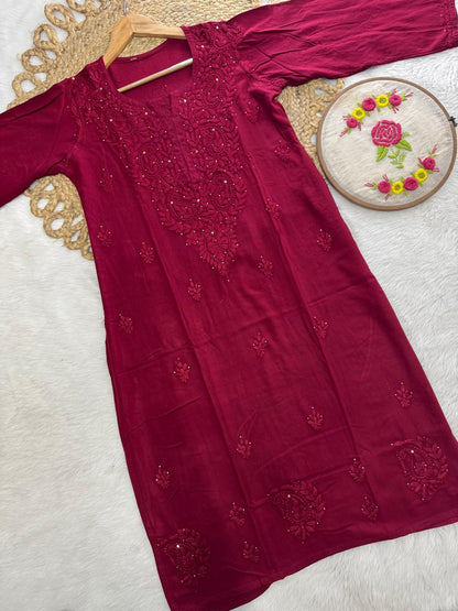 Reyon Mukesh Work Kurti + Palazzo