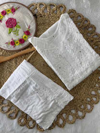 Reyon Mukesh Work Kurti + Palazzo