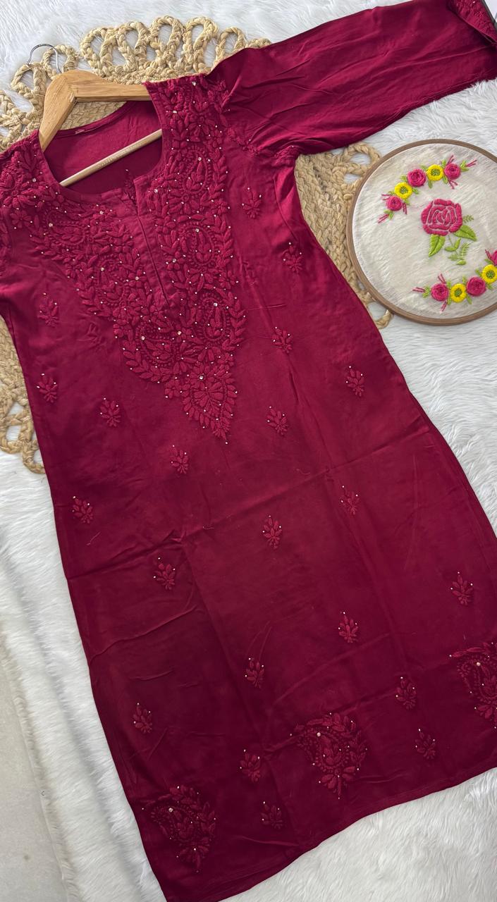 Reyon Mukesh Work Kurti + Palazzo