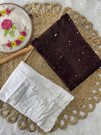 Reyon Mukesh Work Kurti + Palazzo