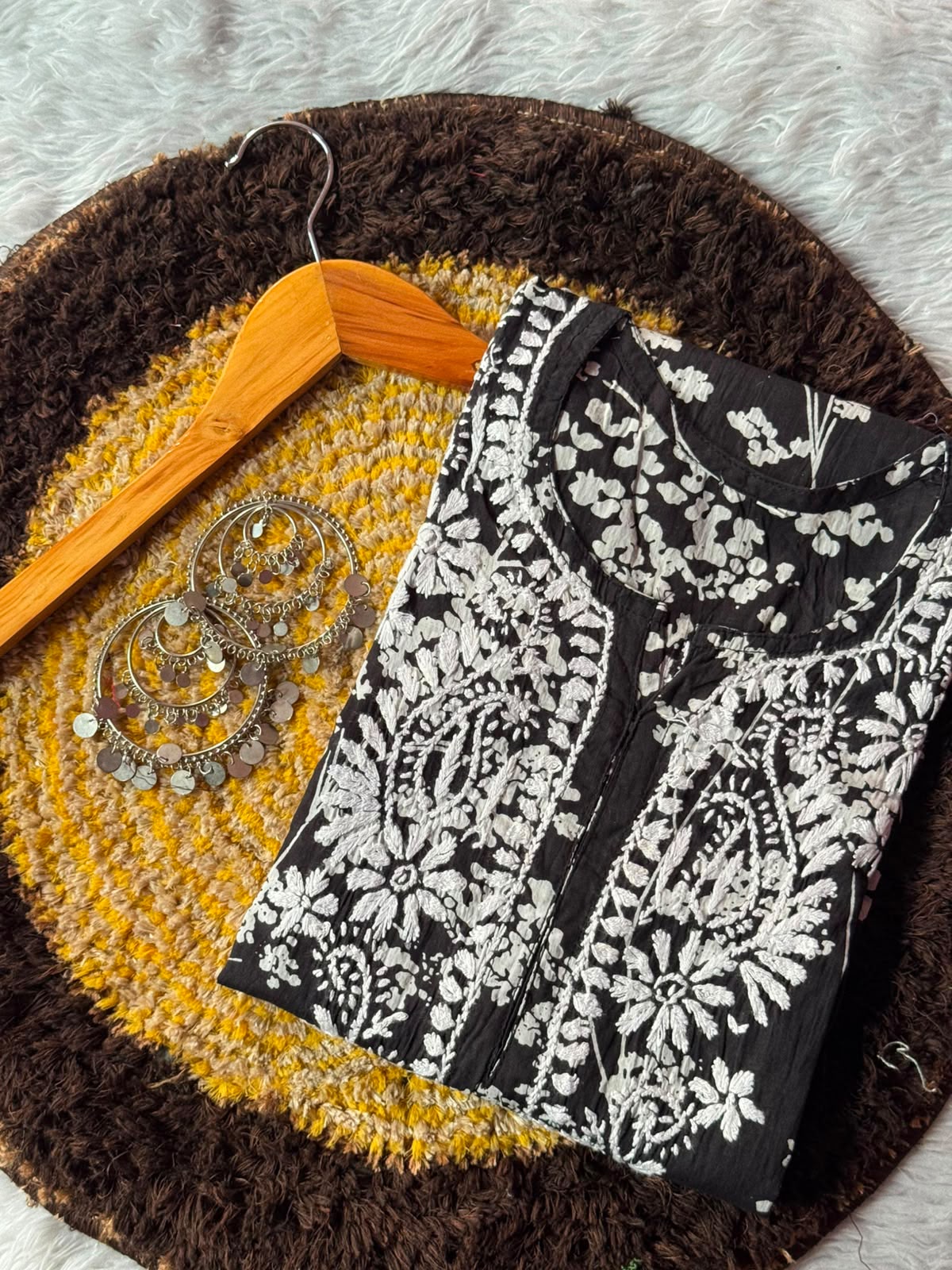 Mul Cotton Kurti Chikan Work