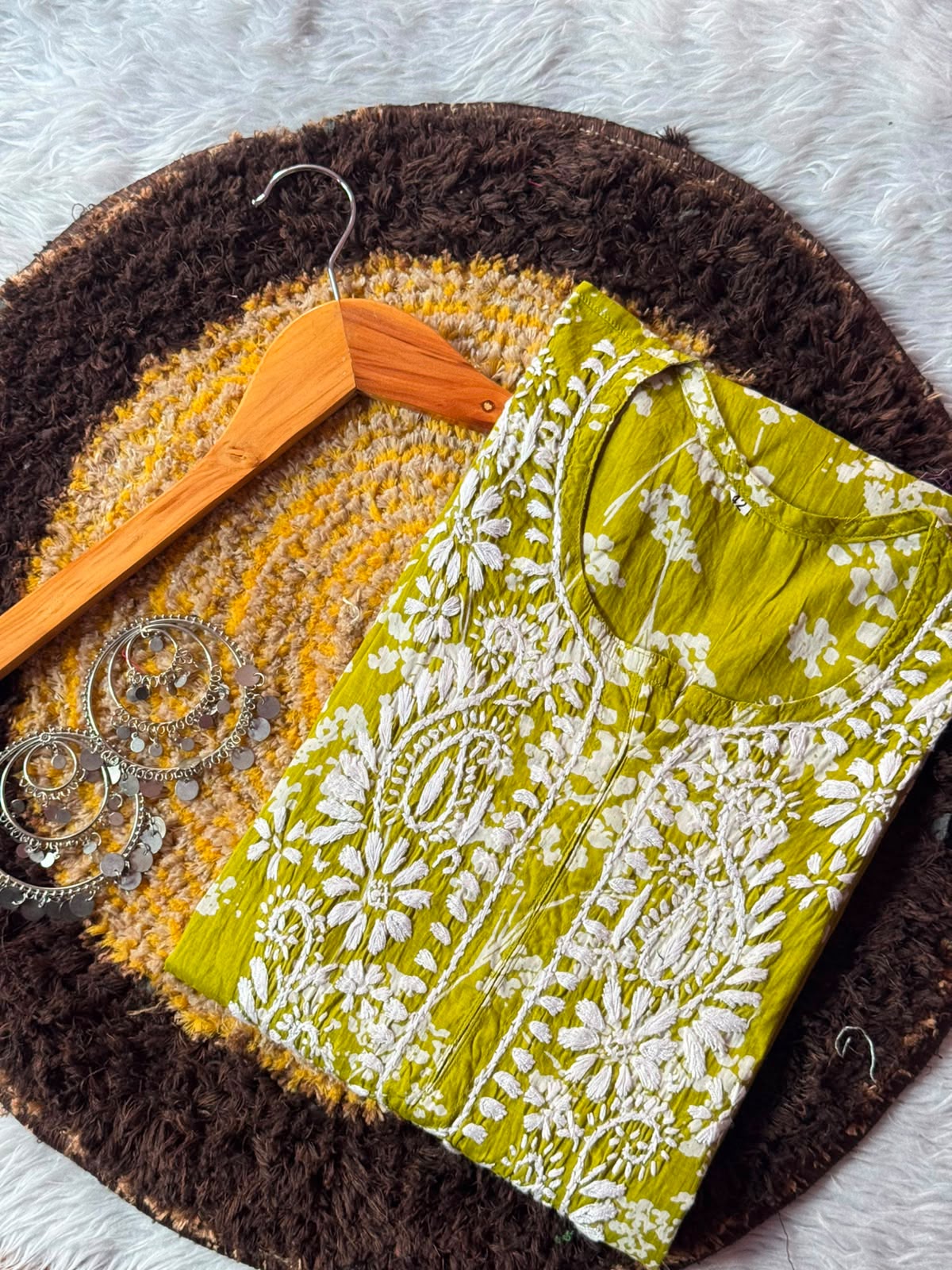 Mul Cotton Kurti Chikan Work