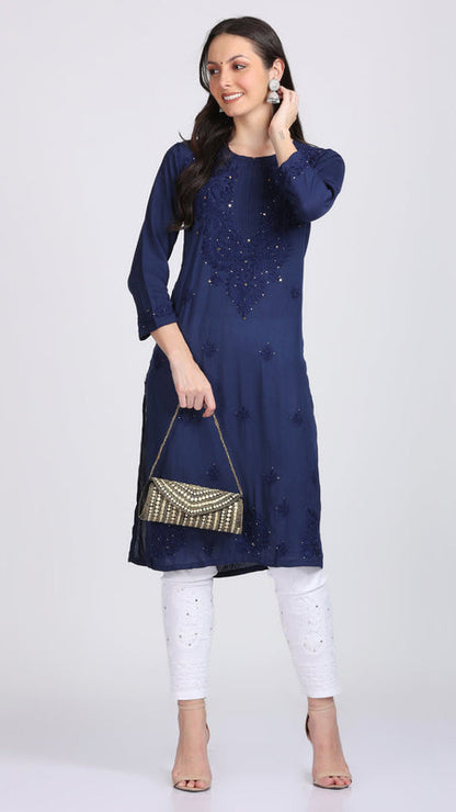 Reyon Mukesh Work Kurti + Palazzo