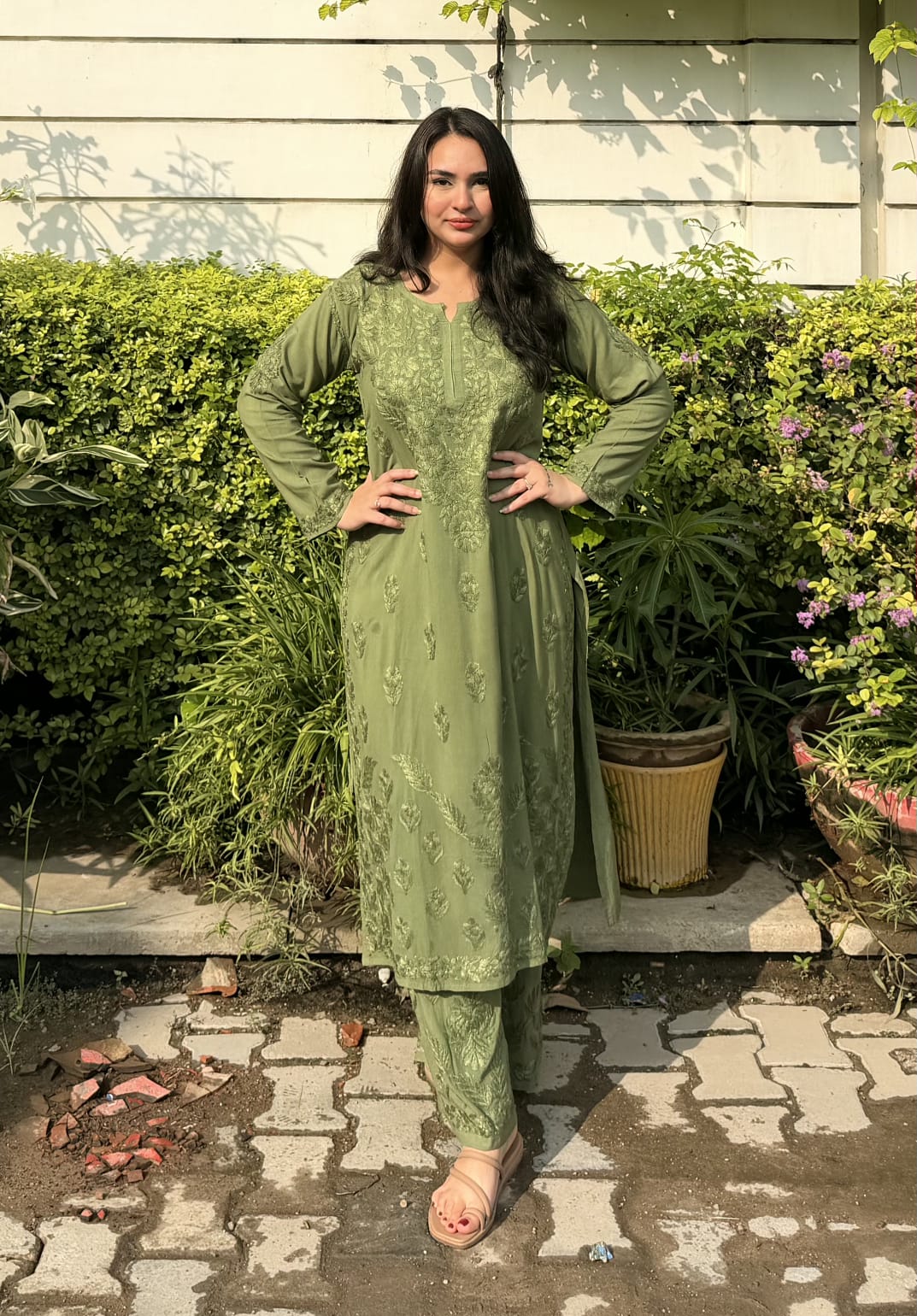 Beautiful Designer Heavy Work Rayon Palazzo Set