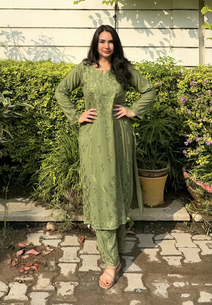 Beautiful Designer Heavy Work Rayon Palazzo Set
