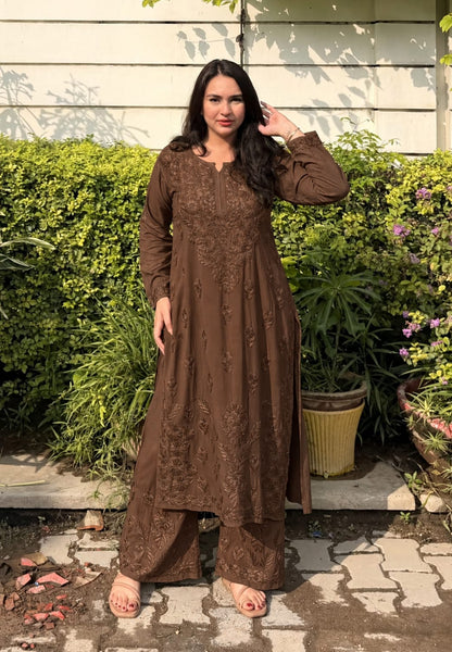 Beautiful Designer Heavy Work Rayon Palazzo Set