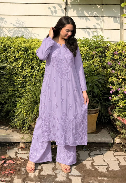 Beautiful Designer Heavy Work Rayon Palazzo Set