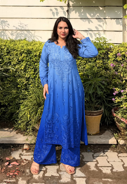 Beautiful Designer Heavy Work Rayon Palazzo Set