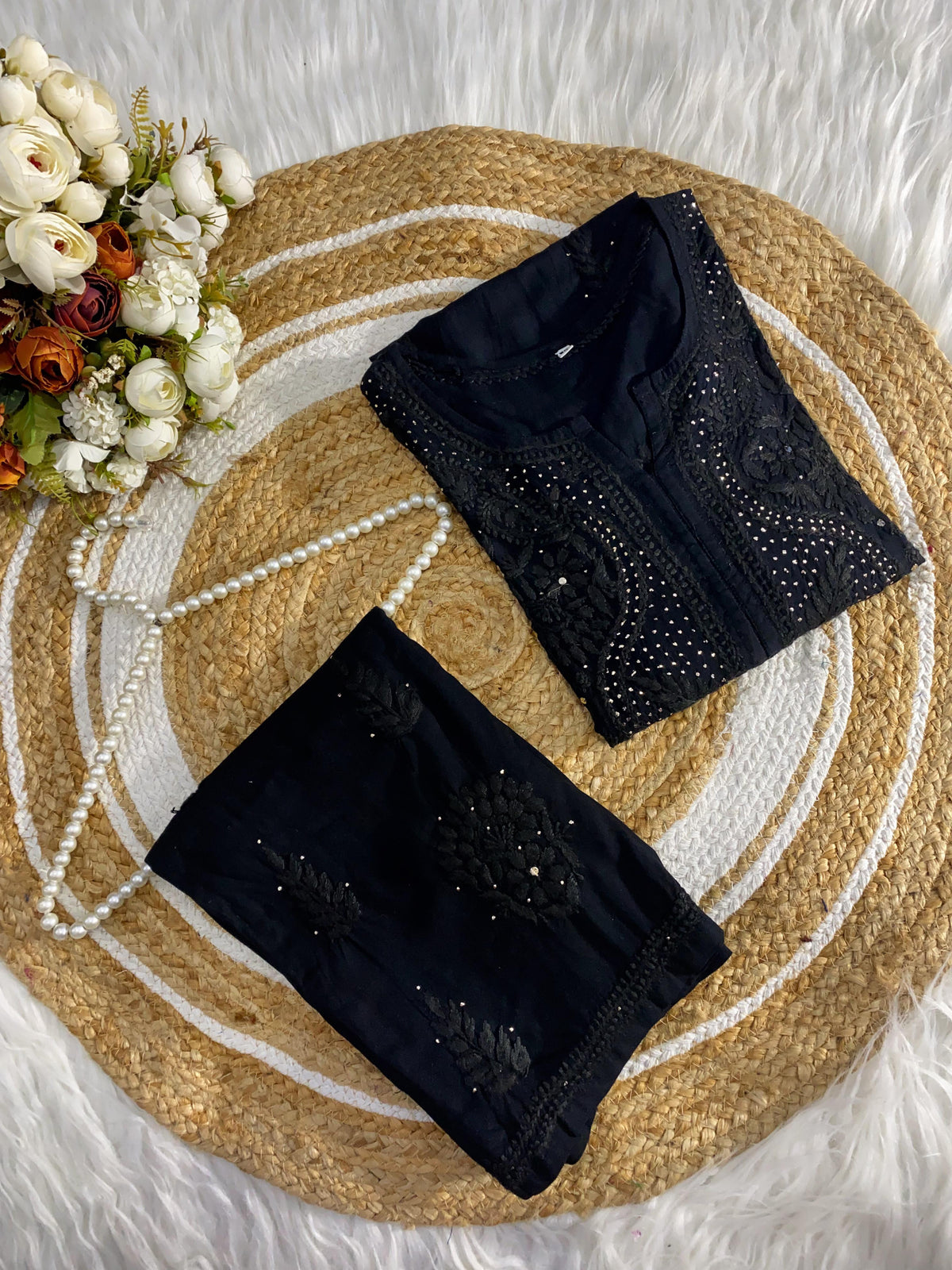 Premium Chikankari Muqash Rayon Cord Set