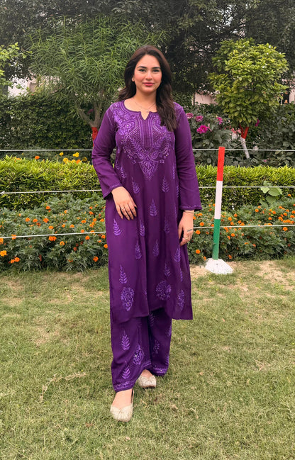 Premium Chikankari Muqash Rayon Cord Set