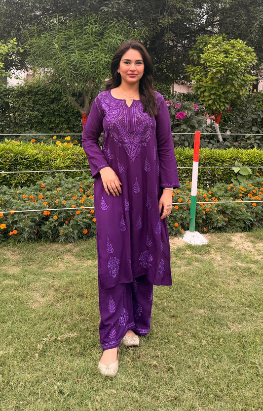Premium Chikankari Muqash Rayon Cord Set