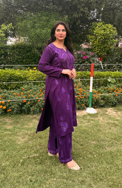 Premium Chikankari Muqash Rayon Cord Set