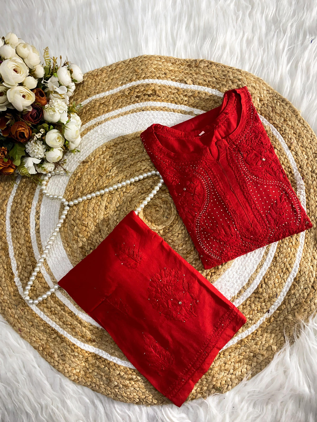 Premium Chikankari Muqash Rayon Cord Set