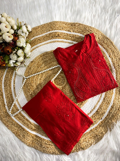 Premium Chikankari Muqash Rayon Cord Set